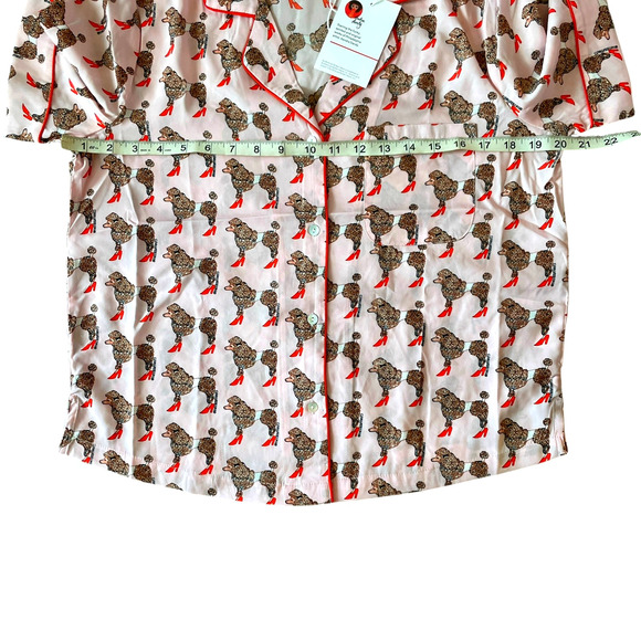 Pink Poodle Pajama Shorts Set Size SMALL by Bouffants & Broken Hearts New - Picture 15 of 16